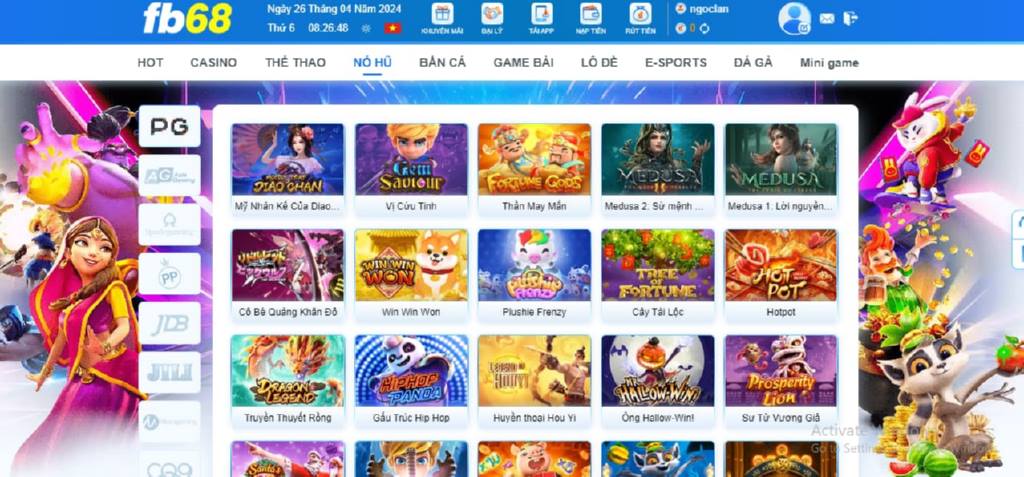 Sảnh nổ hũ đem lại sự thành công lớn cho nhà cái Fb68 ở thời điểm hiện tại
