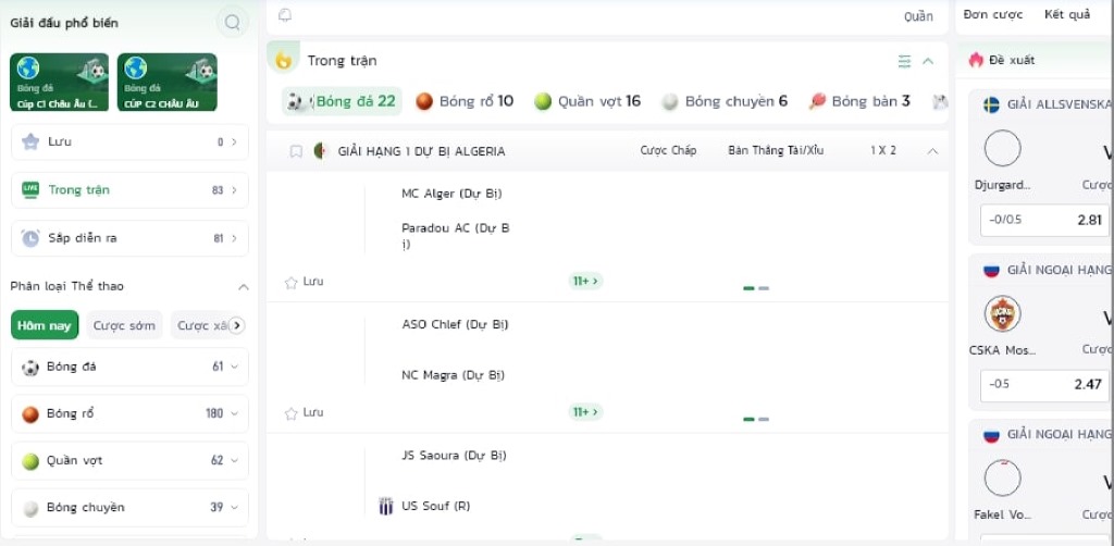 Khám phá những bộ môn thể thao được các bet thủ ưa chuộng